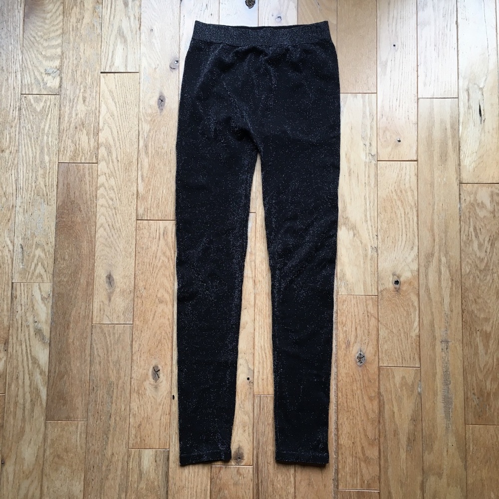 No Boundaries charcoal black glitter tights